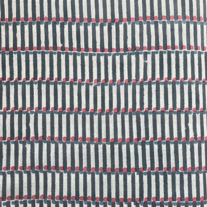 インド ブロックプリント生地 [50cm単位切り売り] サンガネリ ポップ ストライプ ブルーB 青 PP IF0495 | 3枚目