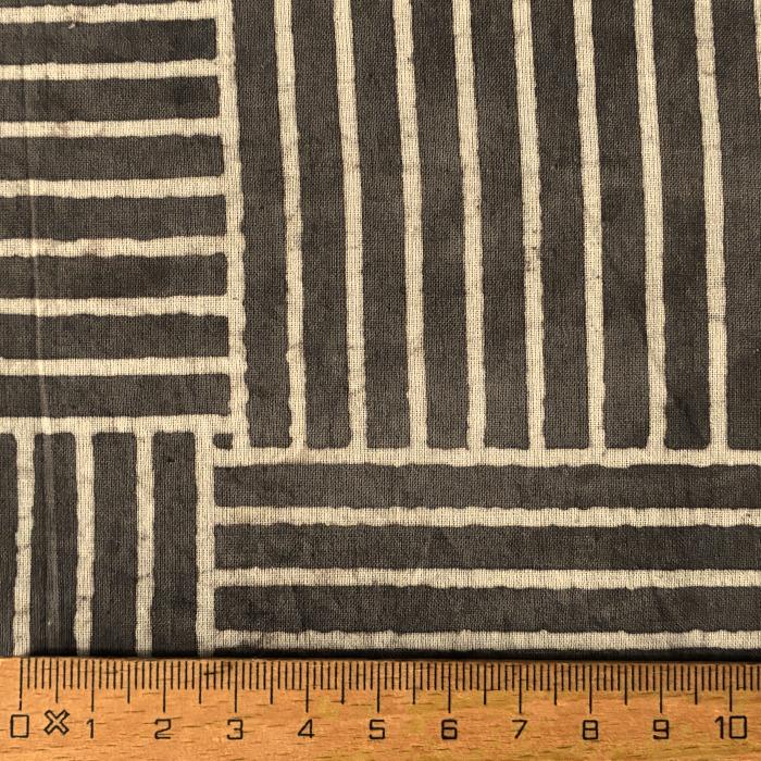 インド ブロックプリント生地 [50cm単位切売] ダブー タイル メッシュ ブラウン 網目ブロック  IF0646 | 6枚目