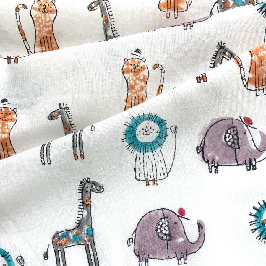 インド ブロックプリント生地 ミニカットクロス10枚セット*アニマル* v41ファブリック はぎれ 端切れIF0170 | 12枚目